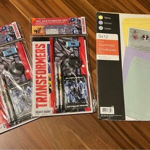 2 Transformers Sketchbook Sets with Envelopes Bundle NWT